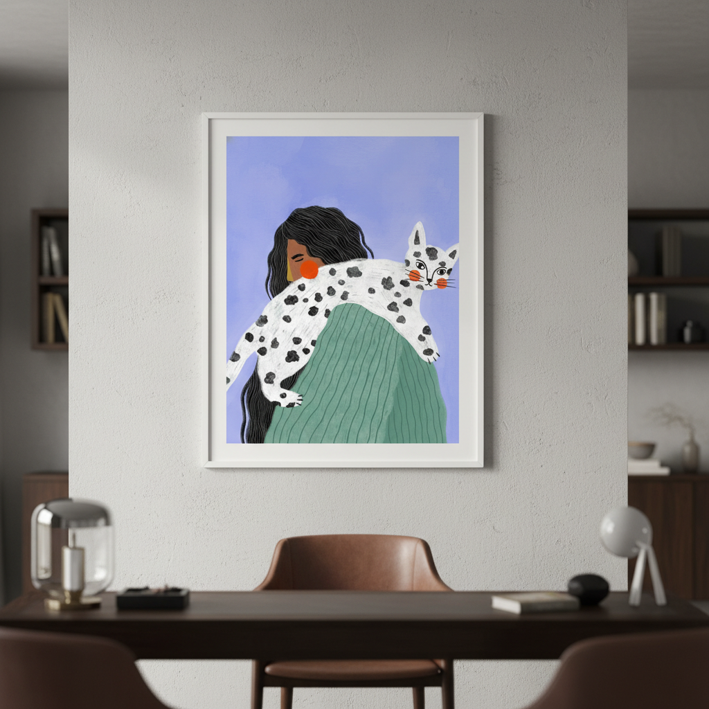 Woman with Cat by Bea Muller