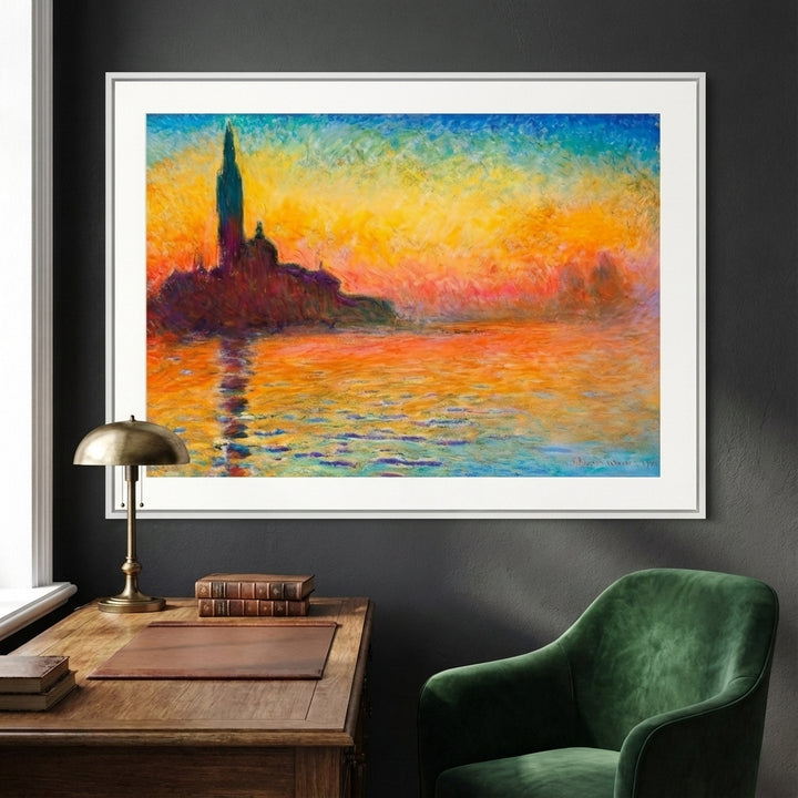 Venice Print San Giorgio Maggiore at Dusk by Claude Monet
