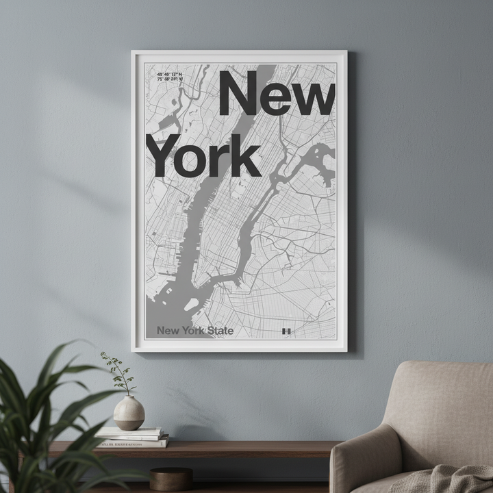 New York Minimal Map by Florent Bodart