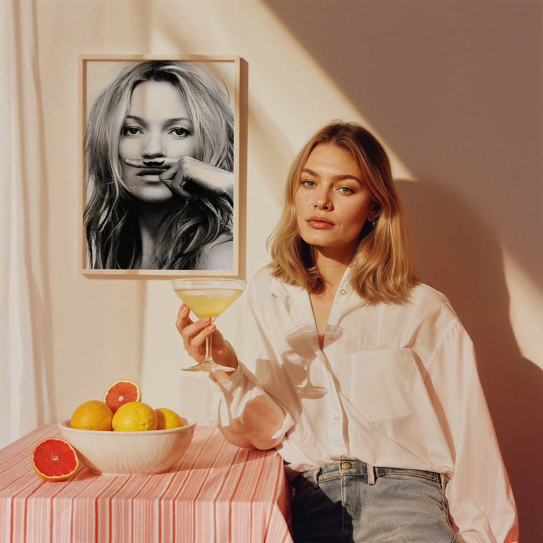 Kate Moss Life is a Joke Photograph Wall Art,diningroom,timber border