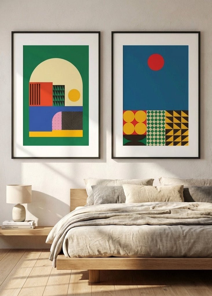 Moduler Modern Sunrise Set of 2 Geometric Prints