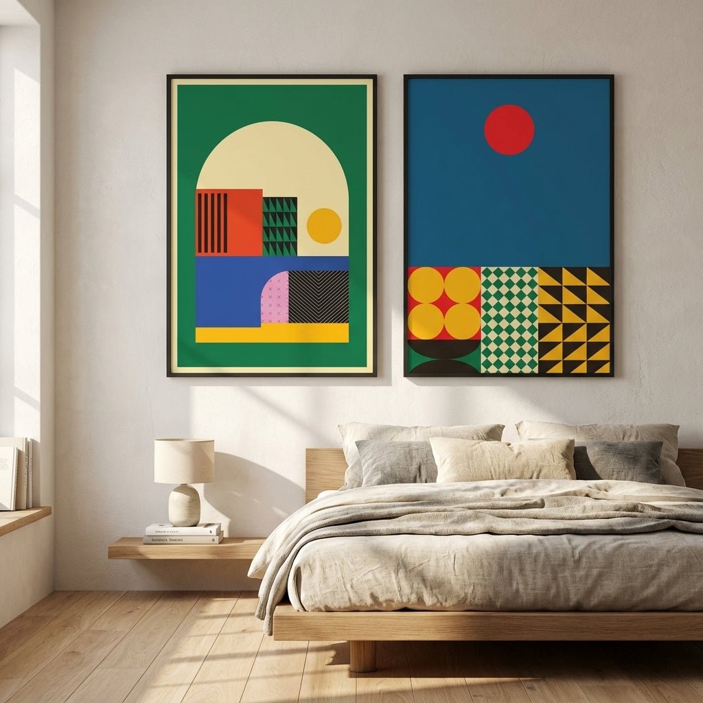 Moduler Modern Sunrise Set of 2 Geometric Prints wall - art - picture - poster