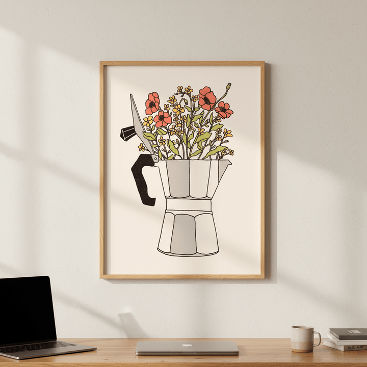 Moka Flowers Colors by Florent Bodart wall - art - picture - poster