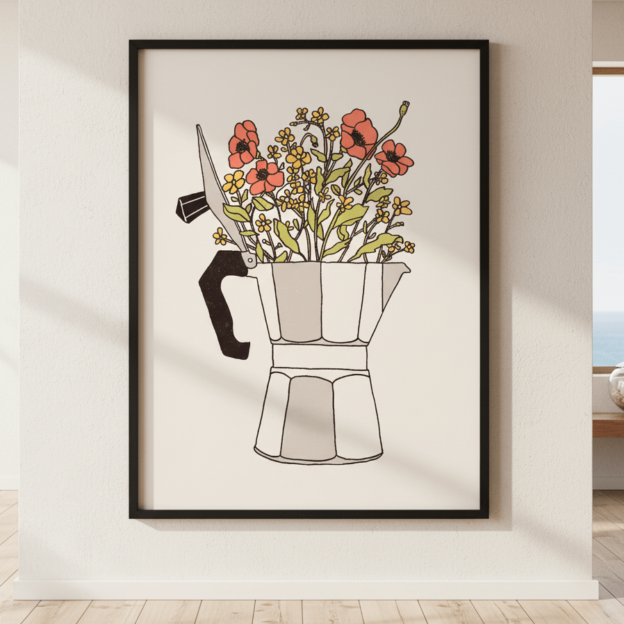 Moka Flowers Colors by Florent Bodart wall - art - picture - poster