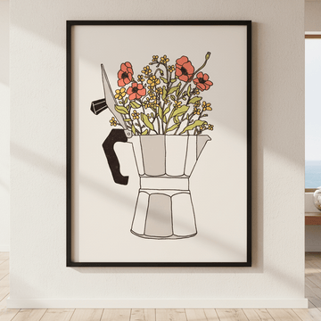 Moka Flowers Colors by Florent Bodart wall - art - picture - poster