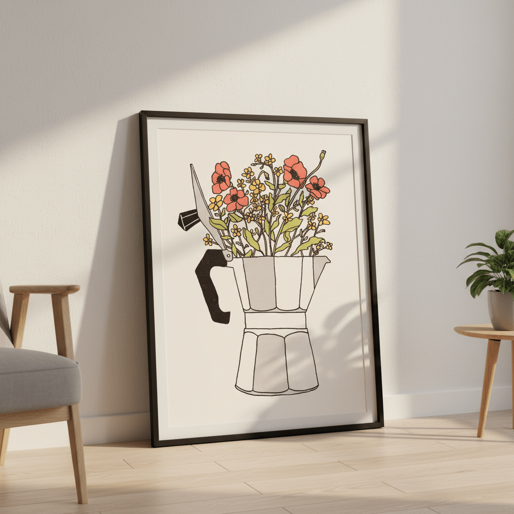 Moka Flowers Colors by Florent Bodart wall - art - picture - poster