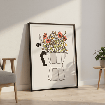Moka Flowers Colors by Florent Bodart wall - art - picture - poster