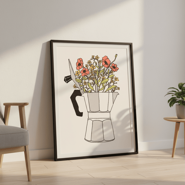 Moka Flowers Colors by Florent Bodart wall - art - picture - poster