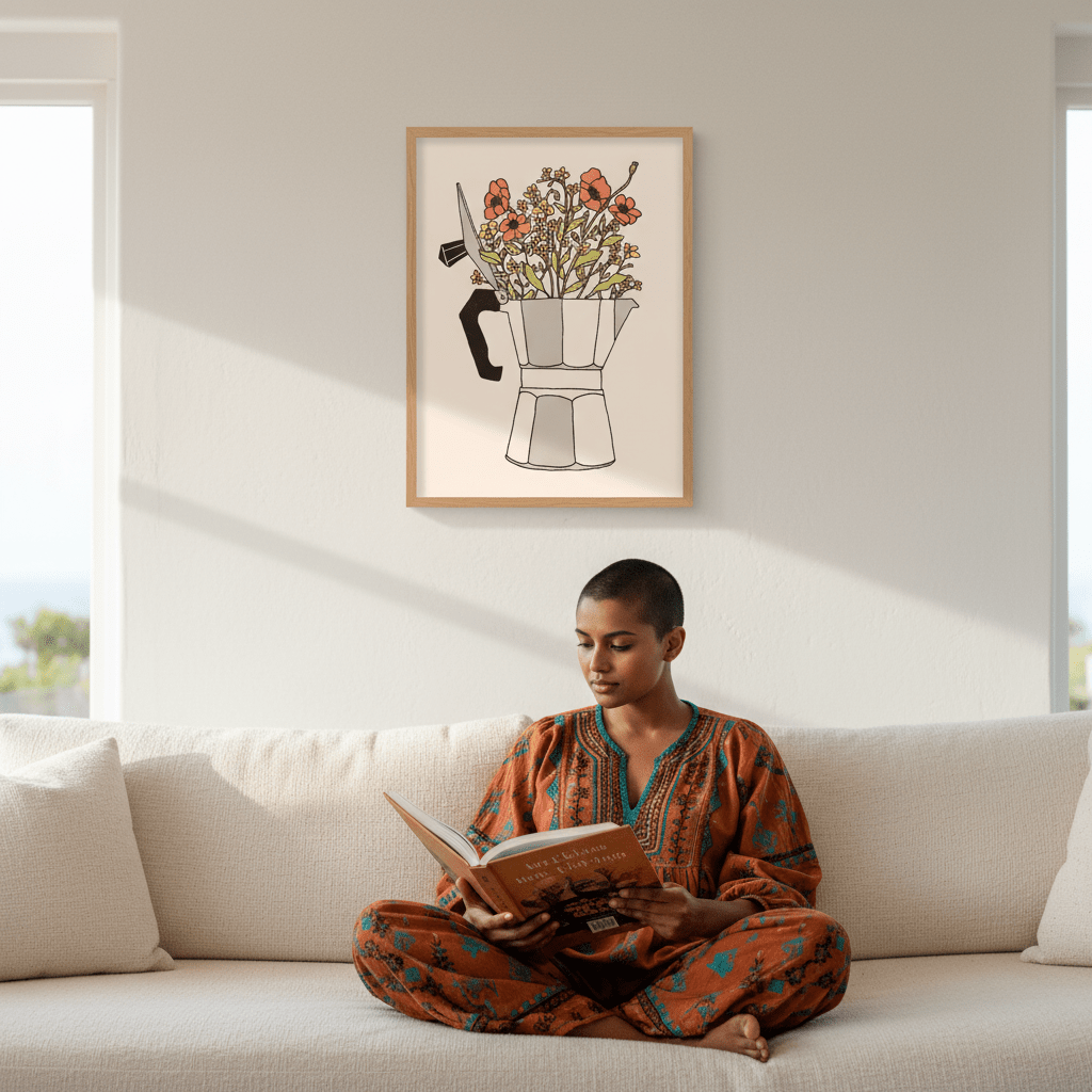 Moka Flowers Colors by Florent Bodart wall - art - picture - poster