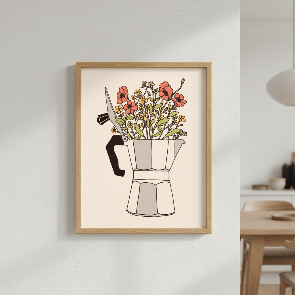 Moka Flowers Colors by Florent Bodart wall - art - picture - poster