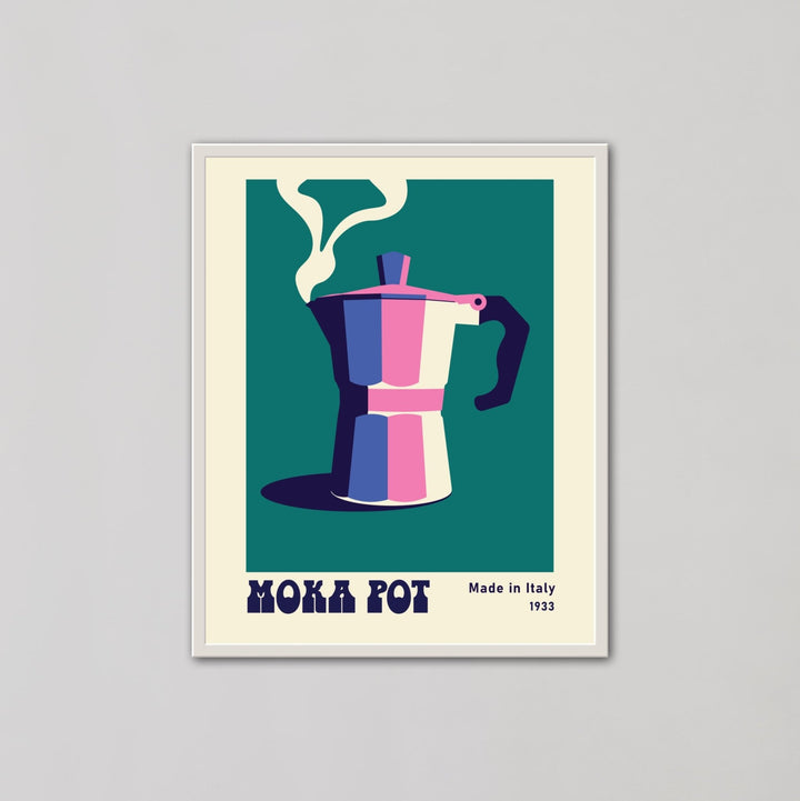 Moka Pot Italian Coffee Green Wall Art - Style My Wall