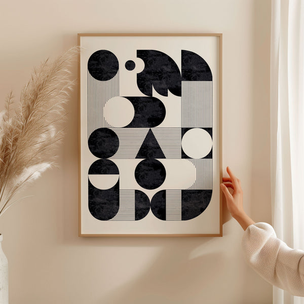 Monochrome Harmony Abstract Art by Maison Bootsy