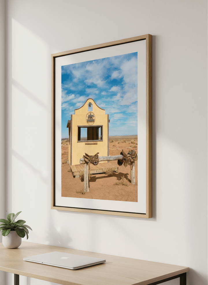Contemporary wall art featured in a bright modern office workspace