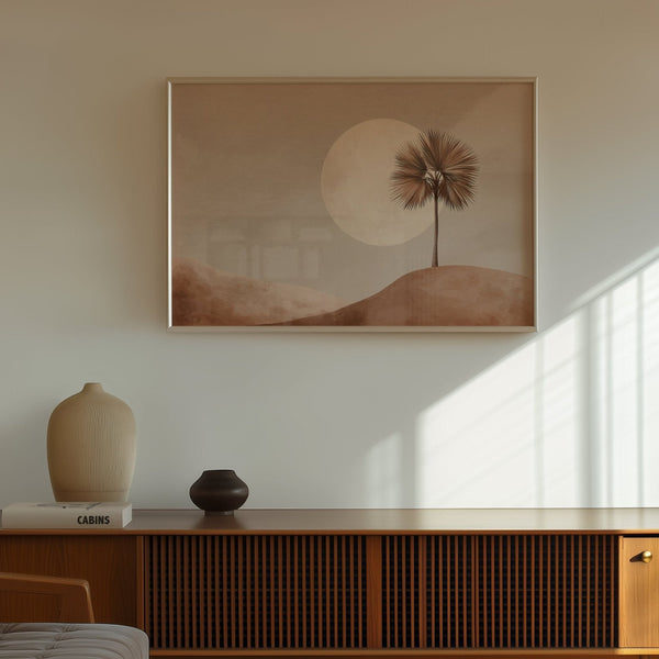 Moonrise Palm | Art & Canvas Print