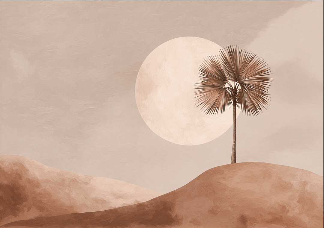 Moonrise Palm Wall Art,frame