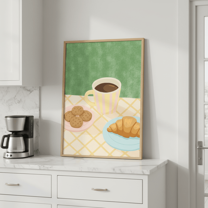 Morning Pastry & Coffee Print by Lisa Solomoniuk wall - art - picture - poster