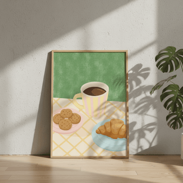Morning Pastry & Coffee Print by Lisa Solomoniuk wall - art - picture - poster