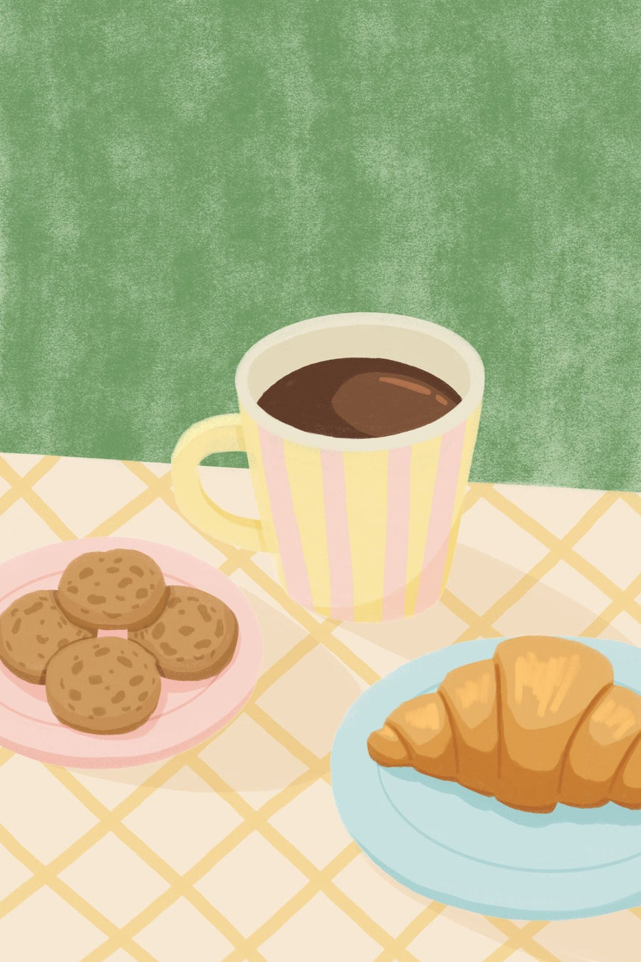 Morning Pastry & Coffee Print by Lisa Solomoniuk