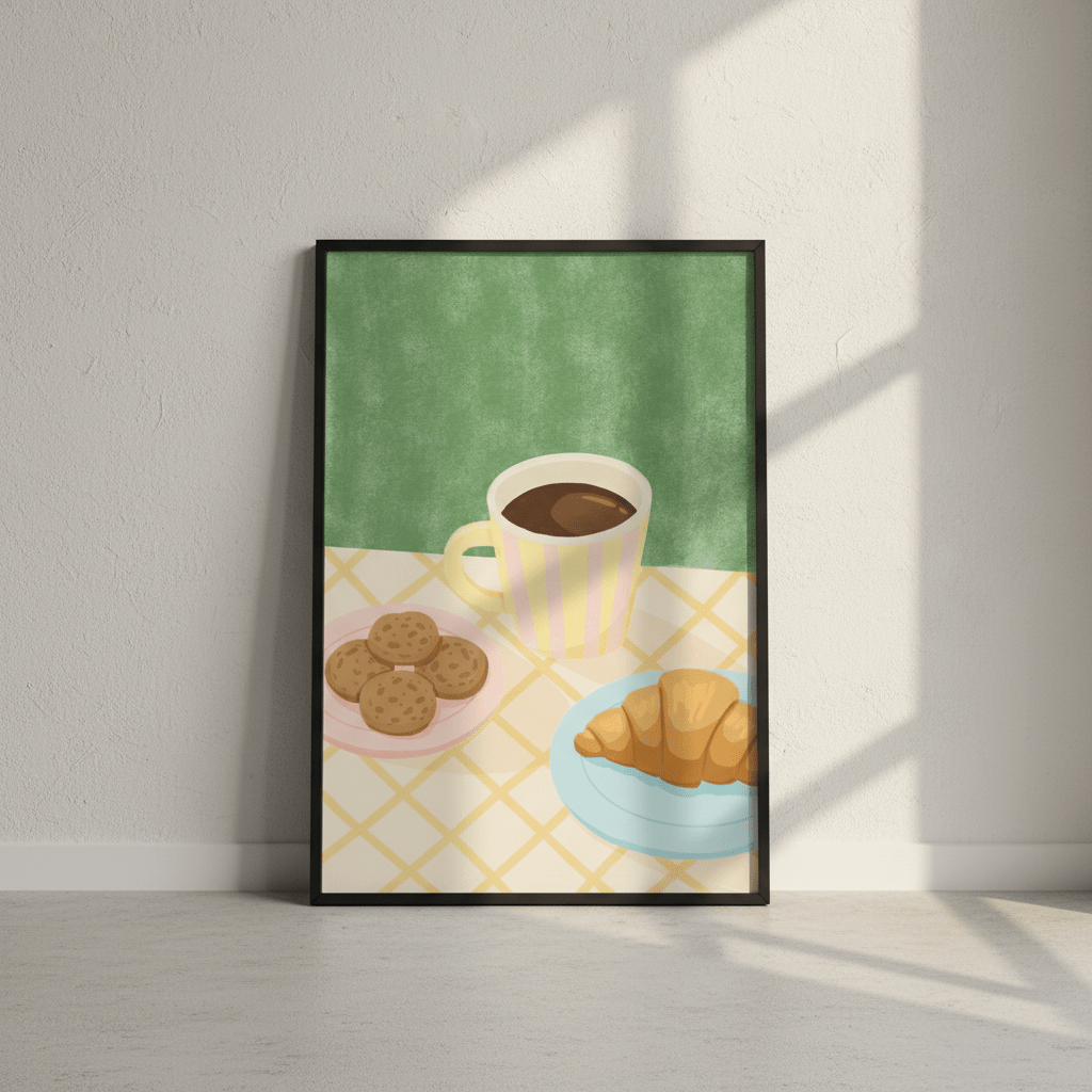 Morning Pastry & Coffee Print by Lisa Solomoniuk wall - art - picture - poster