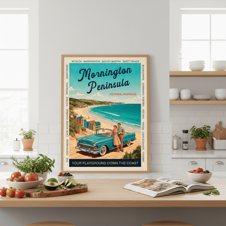 Mornington Peninsula Vintage Coastal Advertisement Poster wall - art - picture - poster