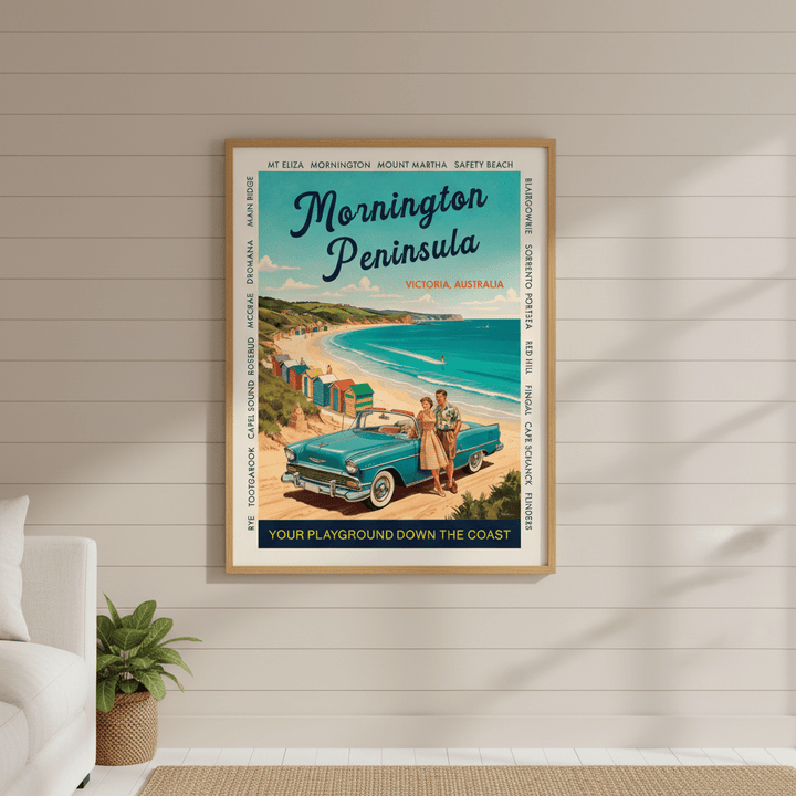 Mornington Peninsula Vintage Coastal Advertisement Poster wall - art - picture - poster