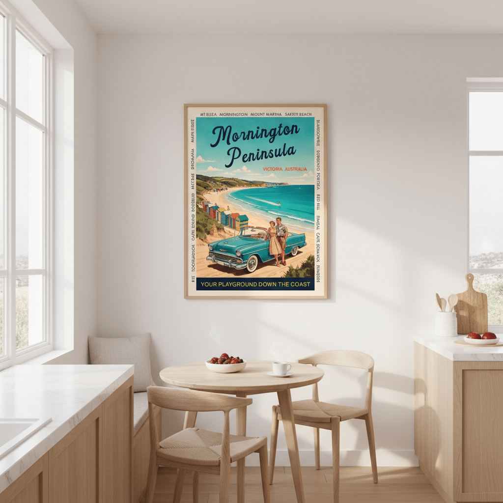 Mornington Peninsula Vintage Coastal Advertisement Poster wall - art - picture - poster
