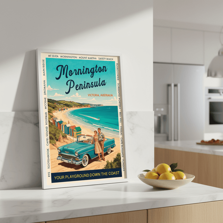 Mornington Peninsula Vintage Coastal Advertisement Poster wall - art - picture - poster