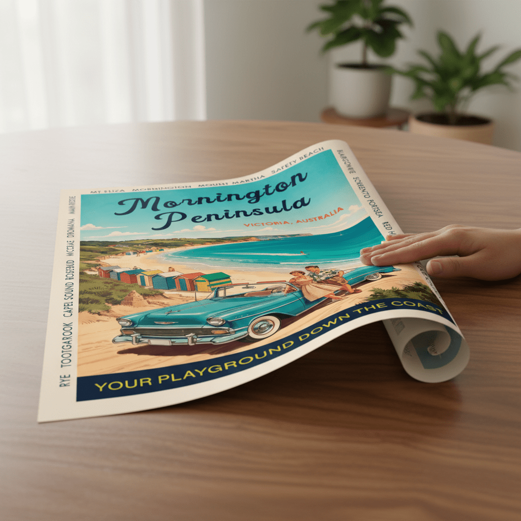 Mornington Peninsula Vintage Coastal Advertisement Poster wall - art - picture - poster
