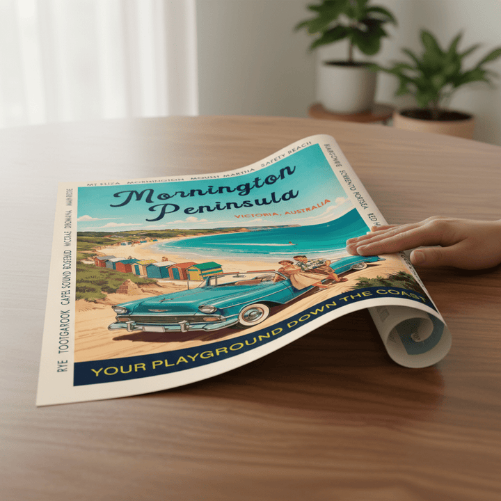 Mornington Peninsula Vintage Coastal Advertisement Poster wall - art - picture - poster