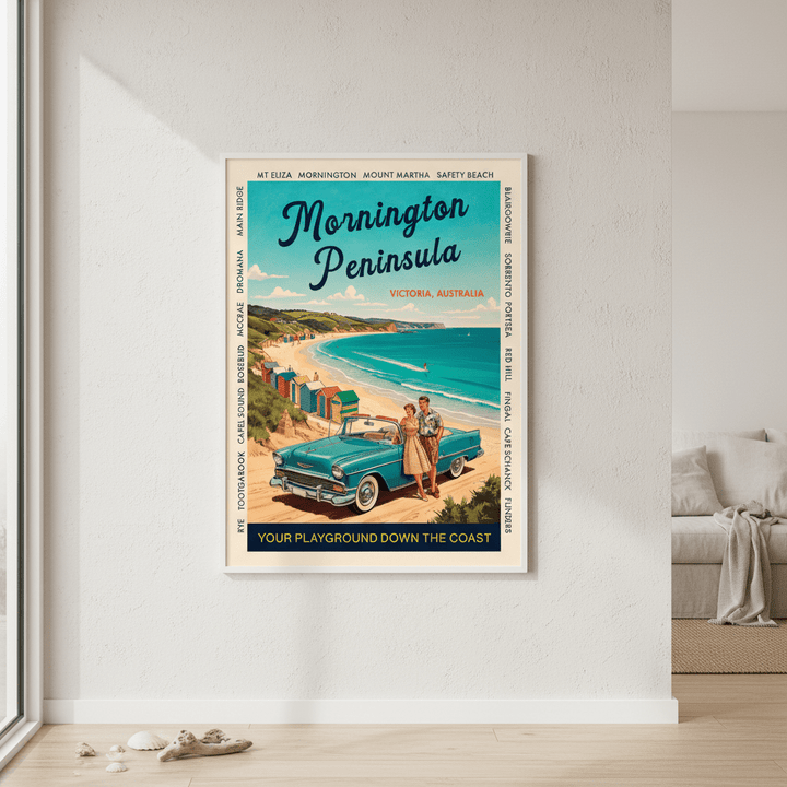 Mornington Peninsula Vintage Coastal Advertisement Poster wall - art - picture - poster