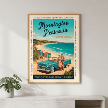 Mornington Peninsula Vintage Coastal Advertisement Poster wall - art - picture - poster