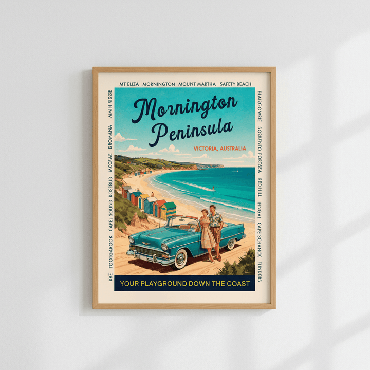 Mornington Peninsula Vintage Coastal Advertisement Poster wall - art - picture - poster