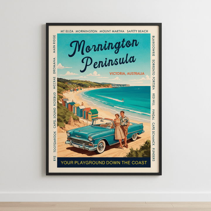 Mornington Peninsula Vintage Coastal Advertisement Poster wall - art - picture - poster