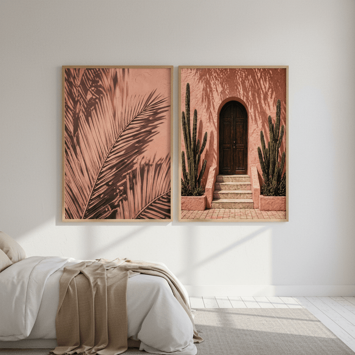 Moroccan Door & Palm Set of 2 wall - art - picture - poster