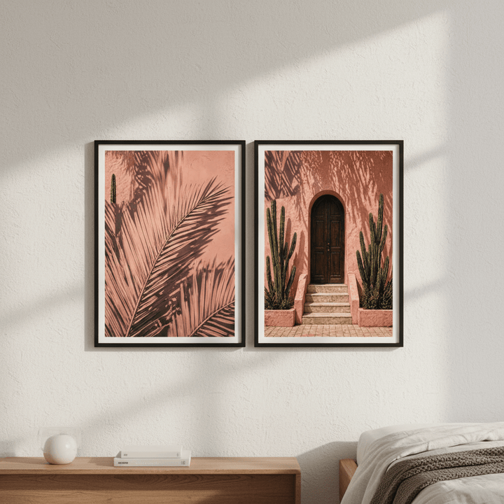 Moroccan Door & Palm Set of 2 wall - art - picture - poster