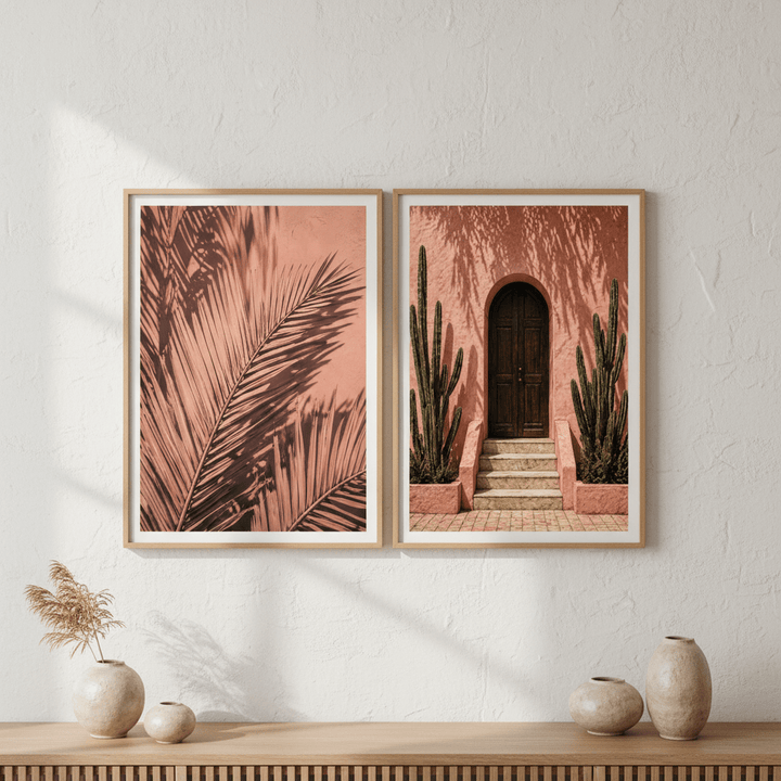 Moroccan Door & Palm Set of 2 wall - art - picture - poster