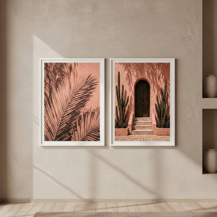 Moroccan Door & Palm Set of 2 wall - art - picture - poster