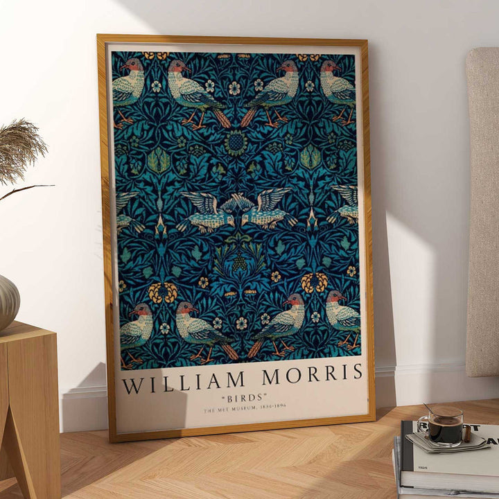 Birds Blue Pattern Wall Art by William Morris