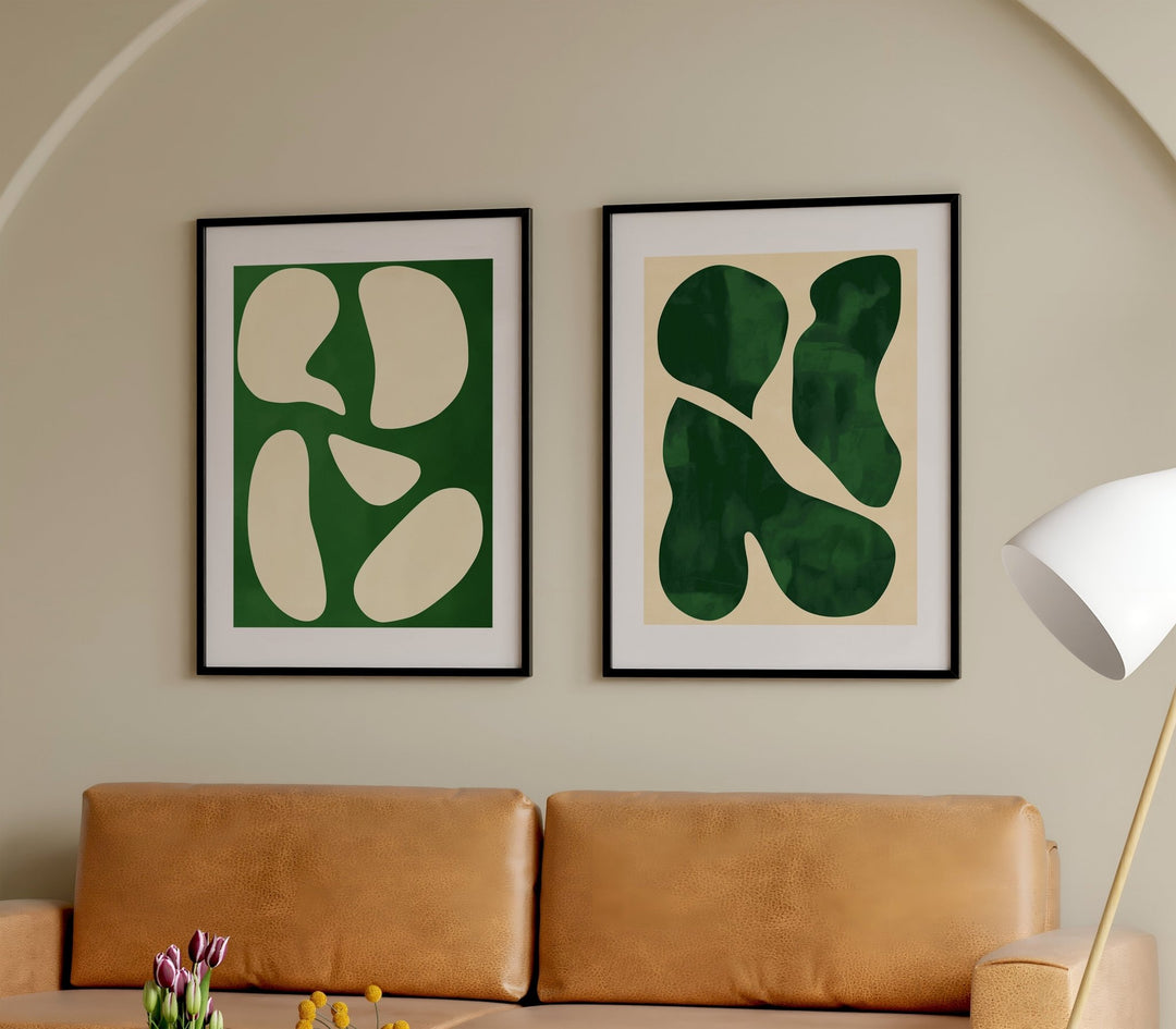 Moss Sage Abstract Gallery Pair - Style My Wall