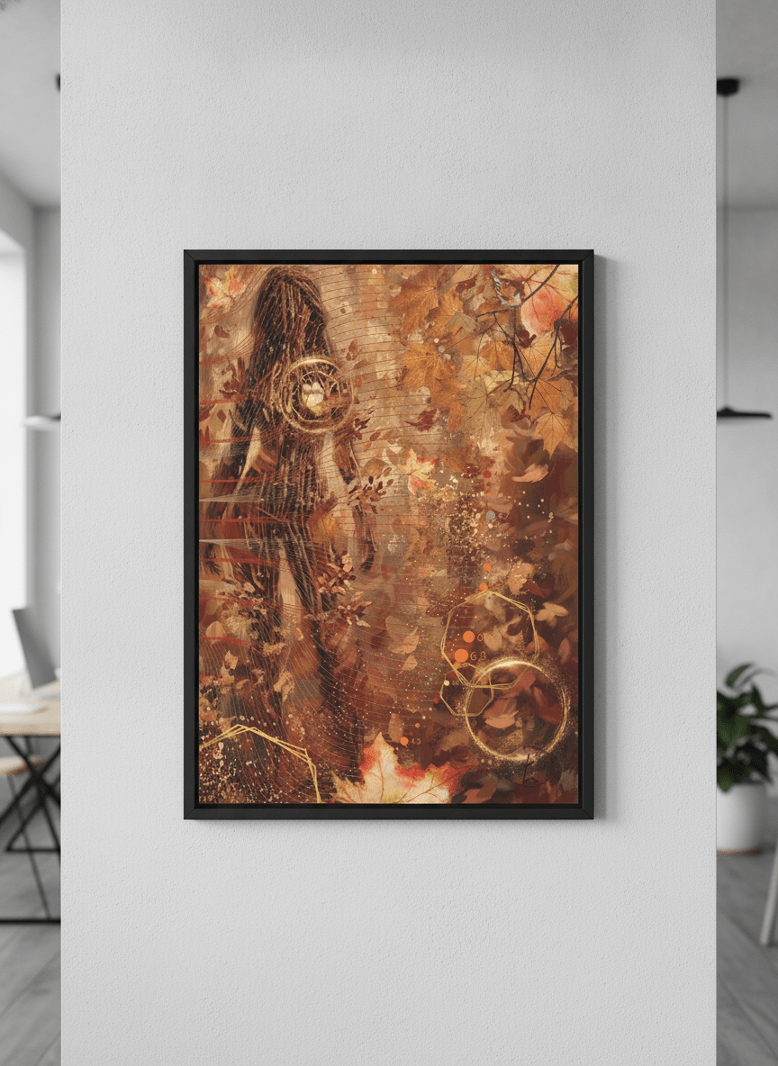 Contemporary wall art featured in a bright modern office workspace