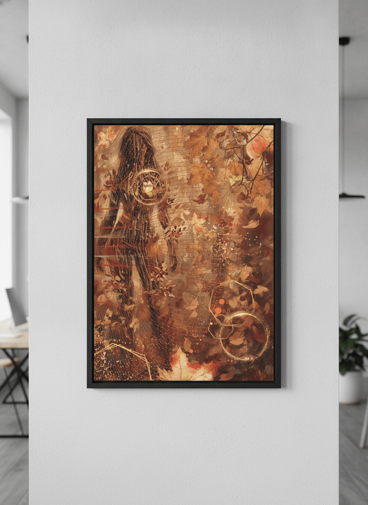 Contemporary wall art featured in a bright modern office workspace