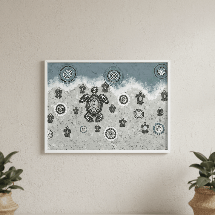 Mother Turtle with Her Babies on Life's Journey Together by Emma Rigney wall - art - picture - poster