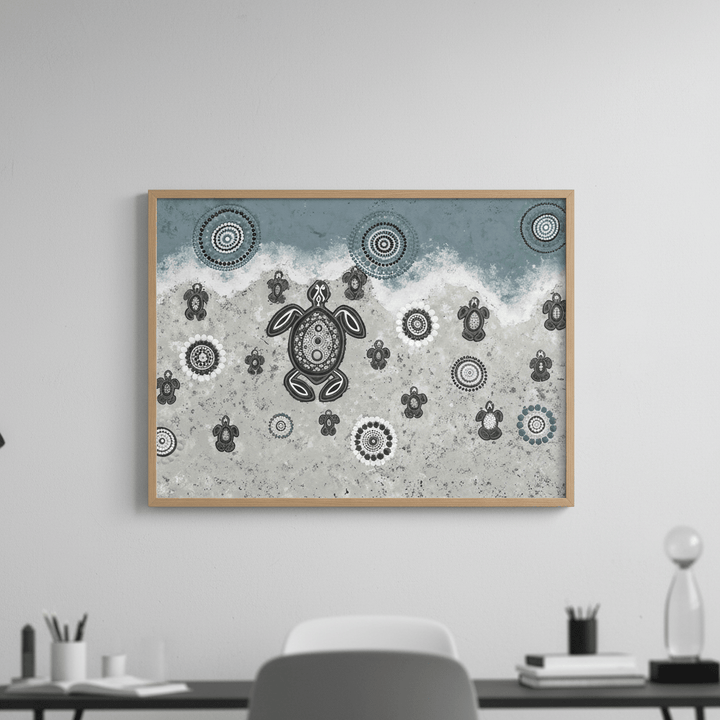 Mother Turtle with Her Babies on Life's Journey Together by Emma Rigney wall - art - picture - poster