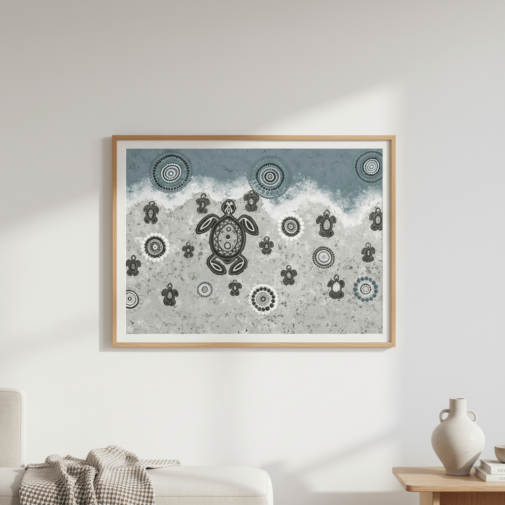 Mother Turtle with Her Babies on Life's Journey Together by Emma Rigney wall - art - picture - poster