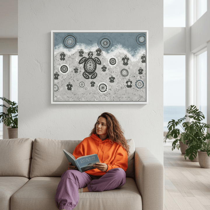 Mother Turtle with Her Babies on Life's Journey Together by Emma Rigney wall - art - picture - poster
