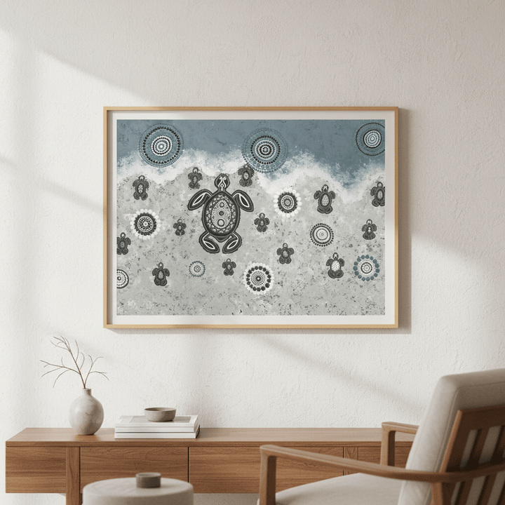 Mother Turtle with Her Babies on Life's Journey Together by Emma Rigney wall - art - picture - poster