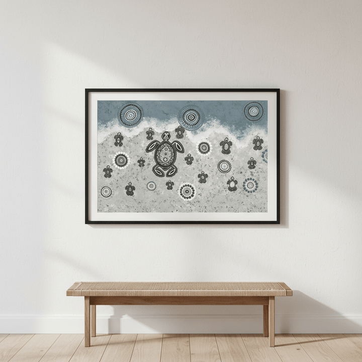 Mother Turtle with Her Babies on Life's Journey Together by Emma Rigney wall - art - picture - poster