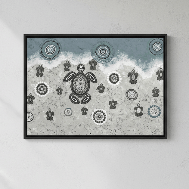 Mother Turtle with Her Babies on Life's Journey Together by Emma Rigney wall - art - picture - poster
