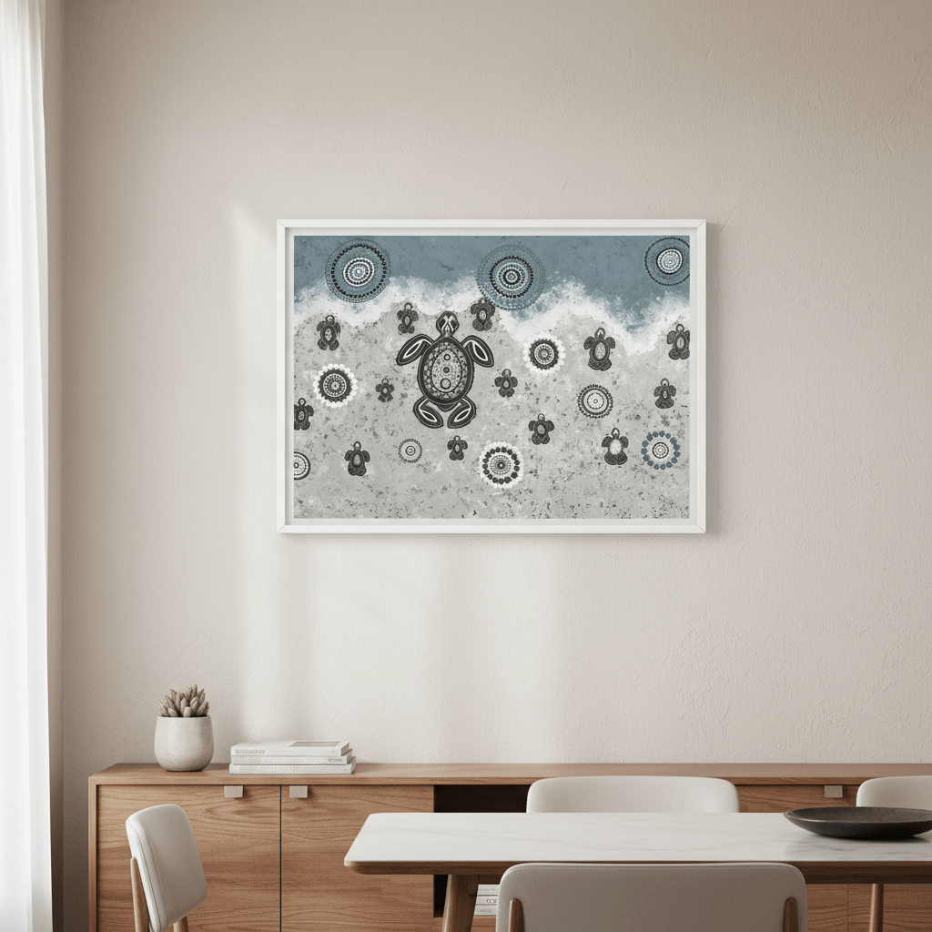 Mother Turtle with Her Babies on Life's Journey Together by Emma Rigney wall - art - picture - poster