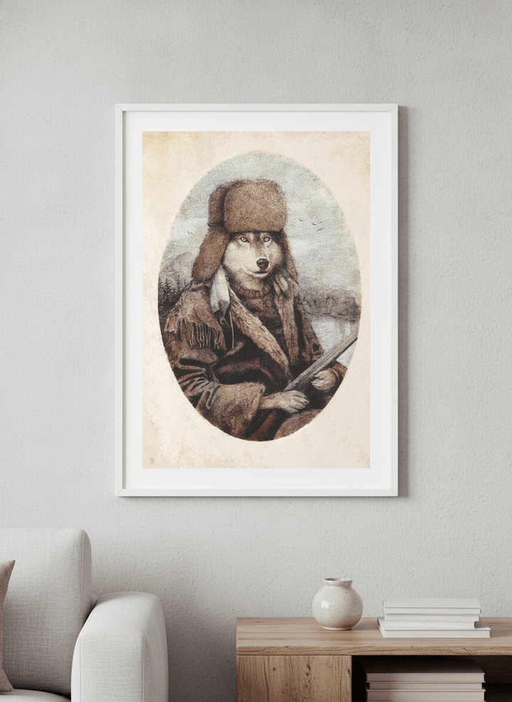 Modern wall art styled above a sofa in a neutral living room